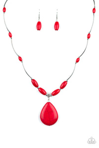 Explore the Elements Red - Paparazzi Necklace