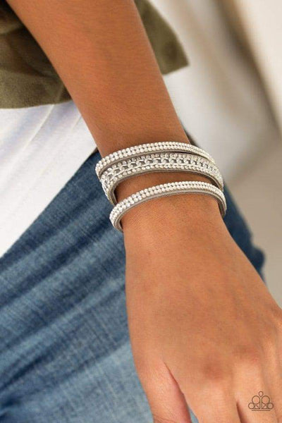 Rollin' In Rhinestone Silver Urban Bracelet