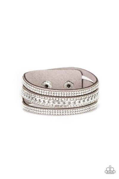 Rollin' In Rhinestone Silver Urban Bracelet