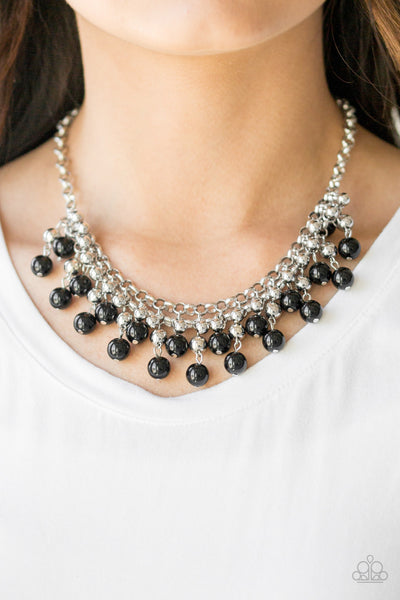 Friday Night Fringe Black - Paparazzi Necklace