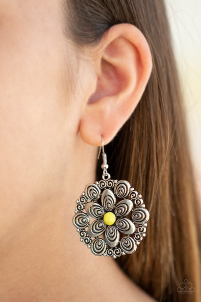 Grove Groove Yellow - Paparazzi Earring