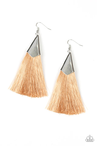 In Full Plume Brown - Paparazzi Earring