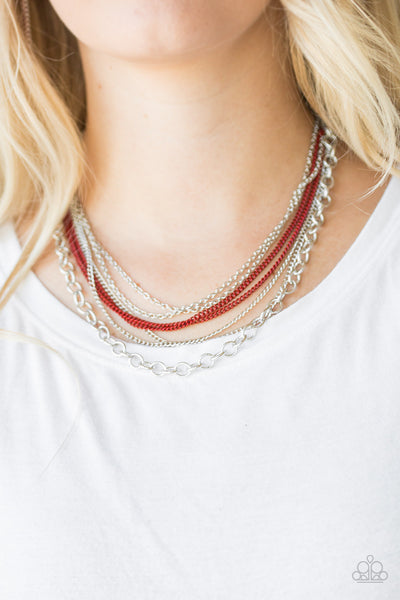 Intensely Industrial Red - Paparazzi Necklace