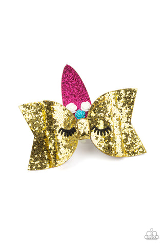 Just Be A YOU-nicorn Gold - Paparazzi Hair Clip