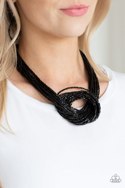 Knotted Knockout Black - Paparazzi Necklace