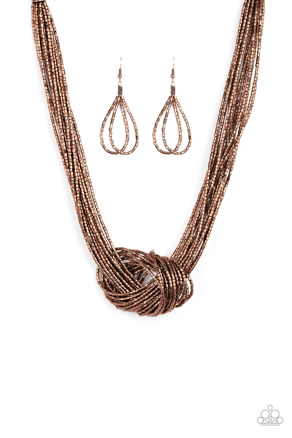 Knotted Knockout Copper - Paparazzi Necklace