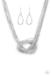 Knotted Knockout Silver - Paparazzi Necklace