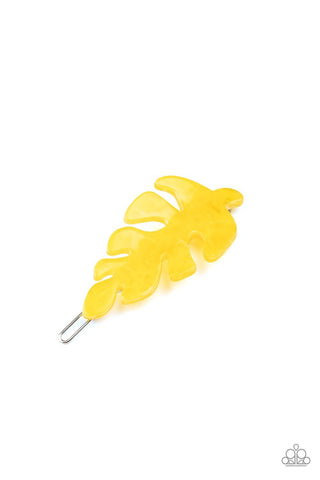 LEAF Your Mark Yellow - Paparazzi Hair Clip