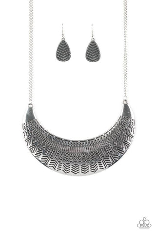 Large As Life Silver - Paparazzi Necklace