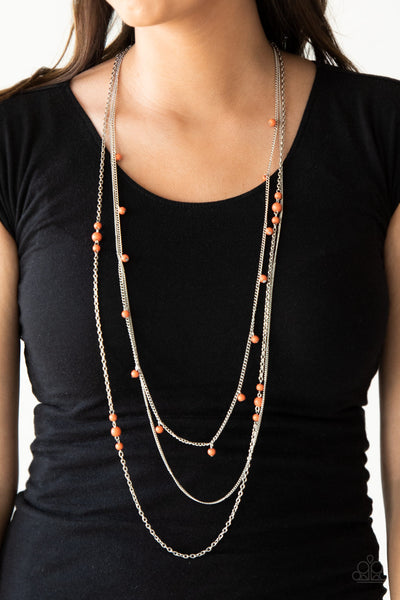 Laying The Groundwork Orange - Paparazzi Necklace