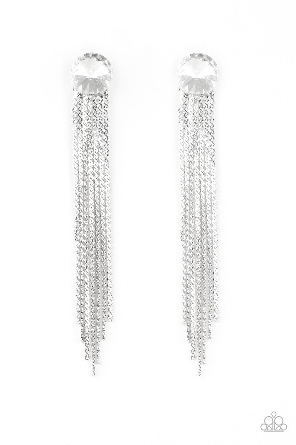 Level Up White - Paparazzi Earring