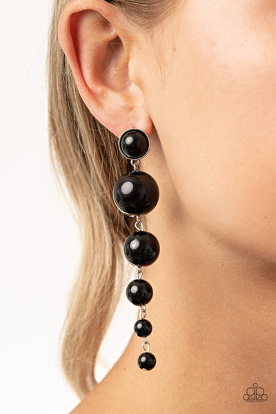 Living A Wealthy Lifestyle Black Earrings - Paparazzi Jewelry