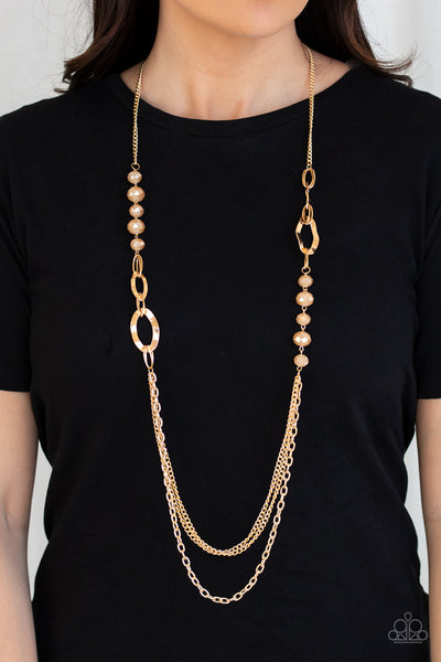 Modern Glam Girl Gold - Paparazzi Necklace