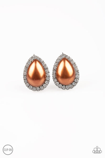 Old Hollywood Opulence Brown - Paparazzi Earring