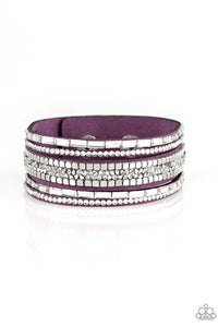 Rebel In Rhinestones Purple - Paparazzi Jewelry