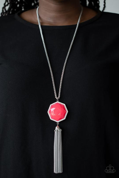 Prismatically Polygon Pink - Paparazzi Necklace