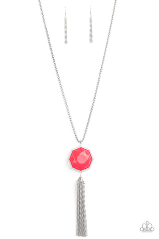 Prismatically Polygon Pink - Paparazzi Necklace