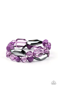 Rockin Rock Candy Purple - Paparazzi Bracelet