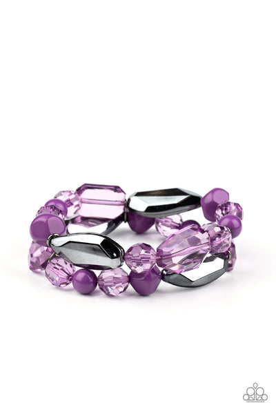 Rockin Rock Candy Purple - Paparazzi Bracelet