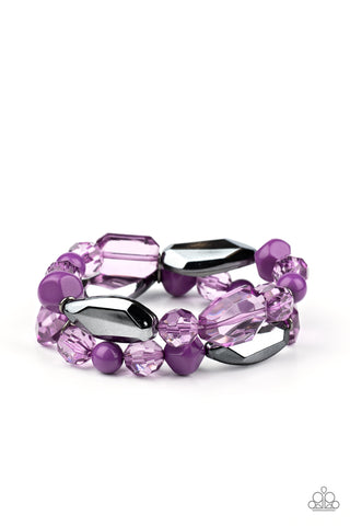 Rockin Rock Candy Purple - Paparazzi Bracelet