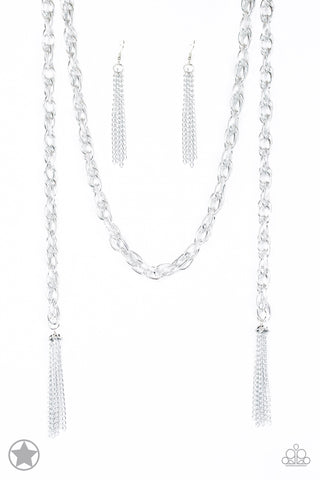 SCARFed For Attention Silver- Paparazzi Necklace