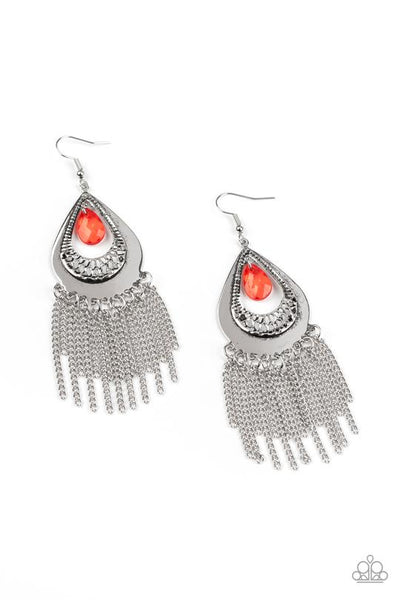 Scattered Storms Red Earrings - Paparazzi Accessoiries