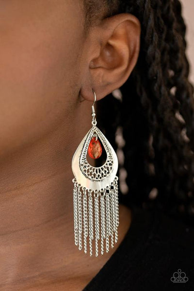 Scattered Storms Red Earrings - Paparazzi Accessoiries