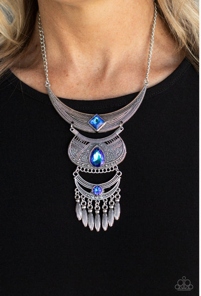 Lunar Enchantment Blue - Paparazzi Necklace