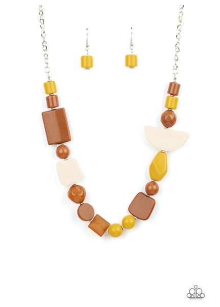 Tranquil Trendsetter Yellow - Paparazzi Necklace