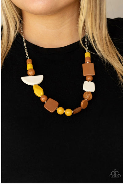 Tranquil Trendsetter Yellow - Paparazzi Necklace