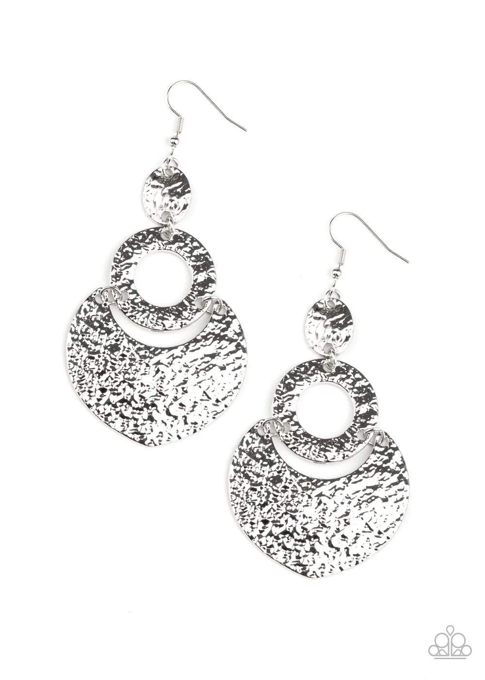 Shimmer Suite Silver - Paparazzi Earring