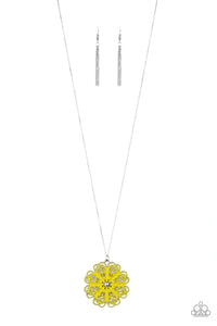 Spin Your Pinwheels Yellow - Paparazzi Necklace