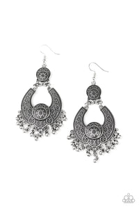 Sunny Chimes Silver - Paparazzi Earring