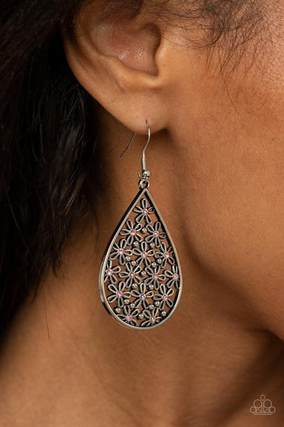 Tik Tik Bloom! Pink Earrings - Paparazzi Accessories