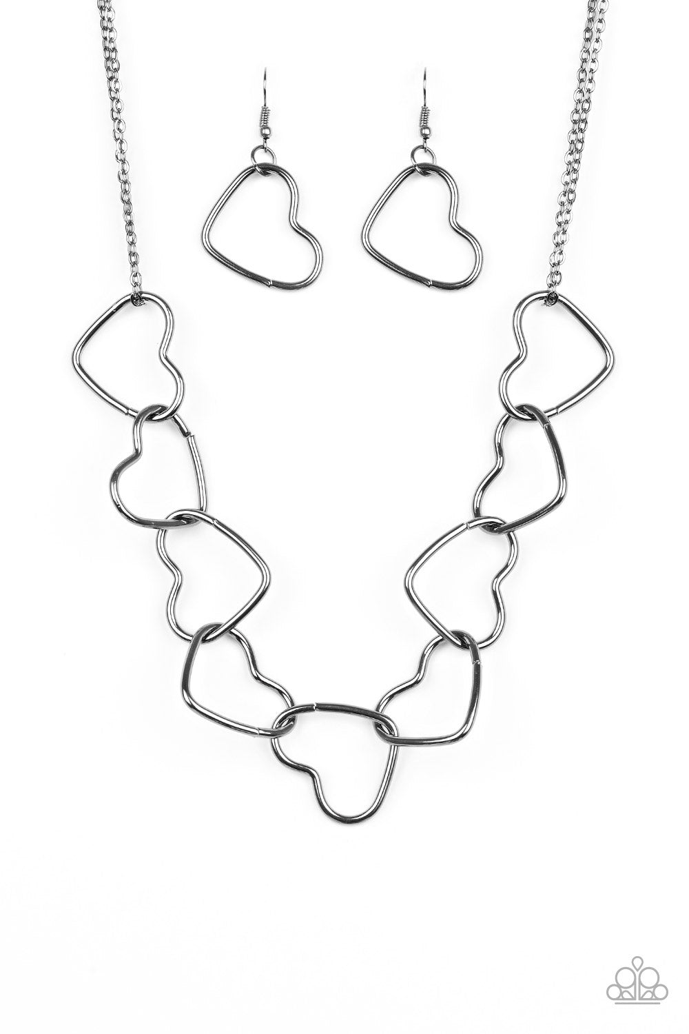 Unbreak My Heart Black - Paparazzi Necklace