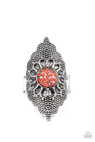 Wildly Wallflower Red Ring - Paparazzi Accessories