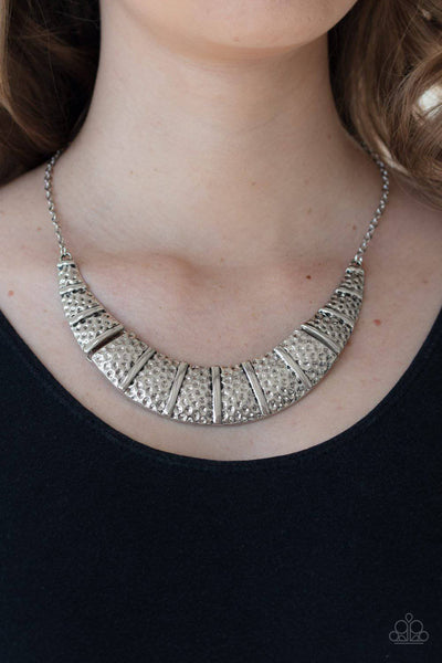 A1-Metallic Mechanics Silver - Paparazzi Necklace