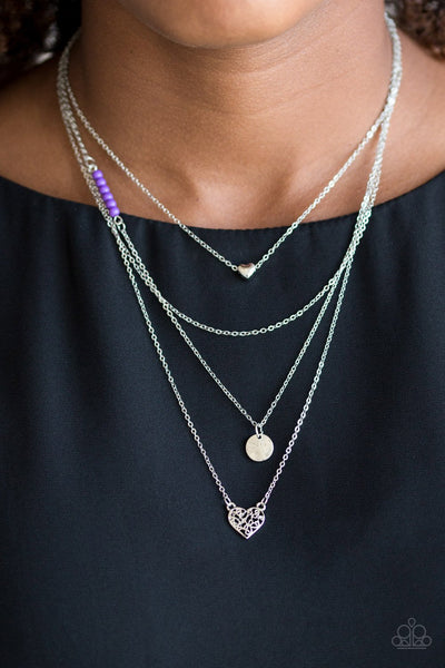 Gypsy Heart Purple - Paparazzi Necklace