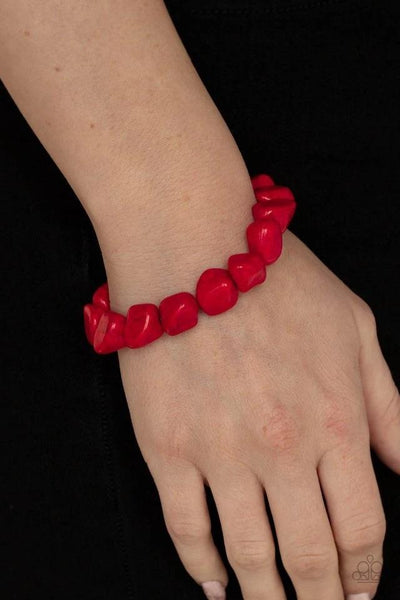 Prehistoric Paradise - Red - Paparazzi Jewelry