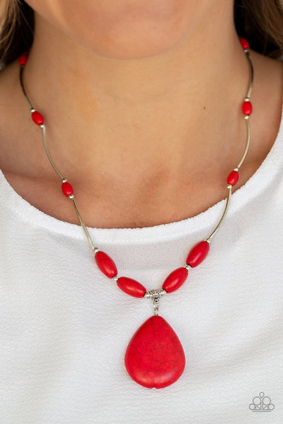 Explore the Elements Red - Paparazzi Necklace