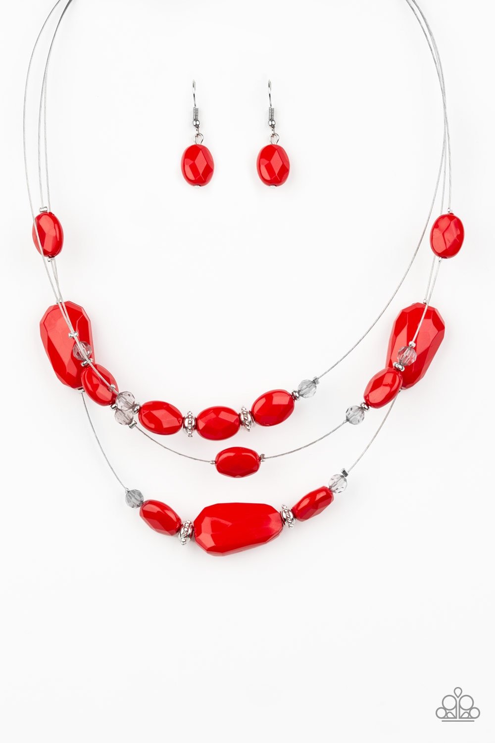 Radiant Reflections Red - Paparazzi Necklace