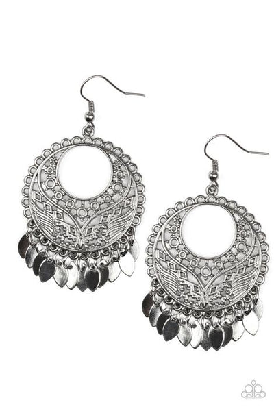 Far Off Horizons Black Gunmetal Earring - Paparazzi Jewelry