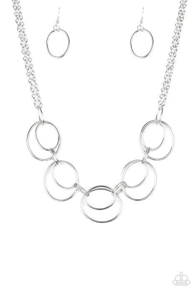 Urban Orbit Silver - Paparazzi Necklace