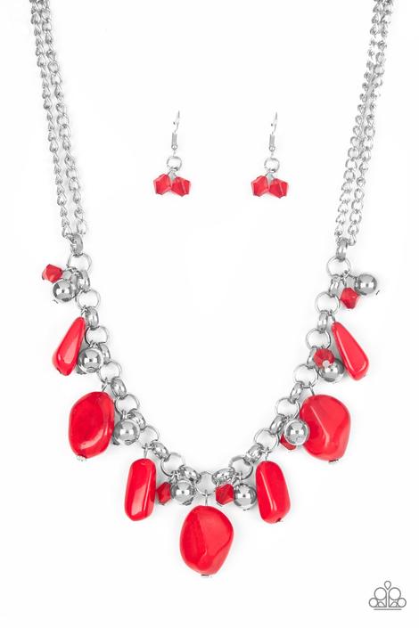 Grand Canyon Grotto Red - Paparazzi Necklace