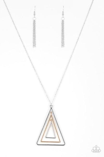 TRI Harder Silver - Paparazzi Necklace