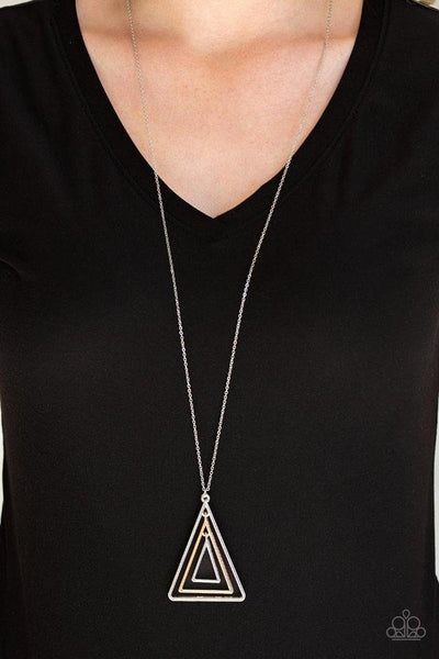 TRI Harder Silver - Paparazzi Necklace