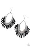 Fine-Tuned Machine Black Earring - Paparazzi Jewelry