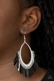 Fine-Tuned Machine Black Earring - Paparazzi Jewelry