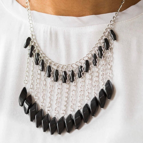 Venturous Vibes Black - Paparazzi Necklace